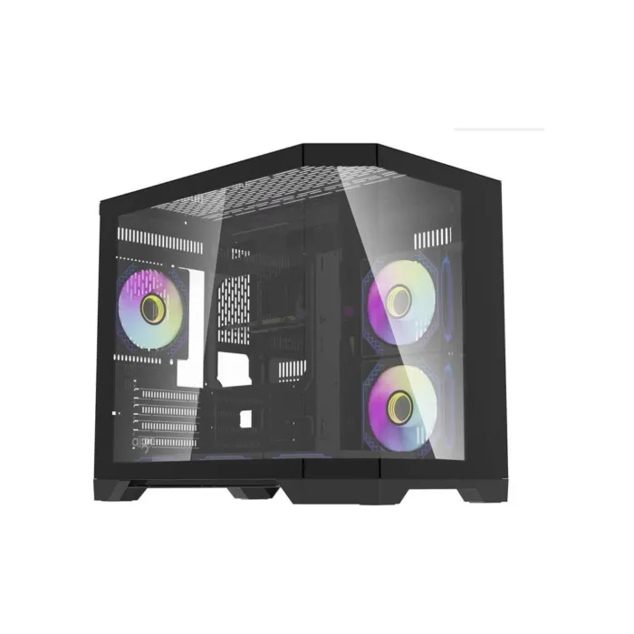 Aigo кутия Case mATX - FT418 Black - 6 x 120 mm A-RGB fans included
