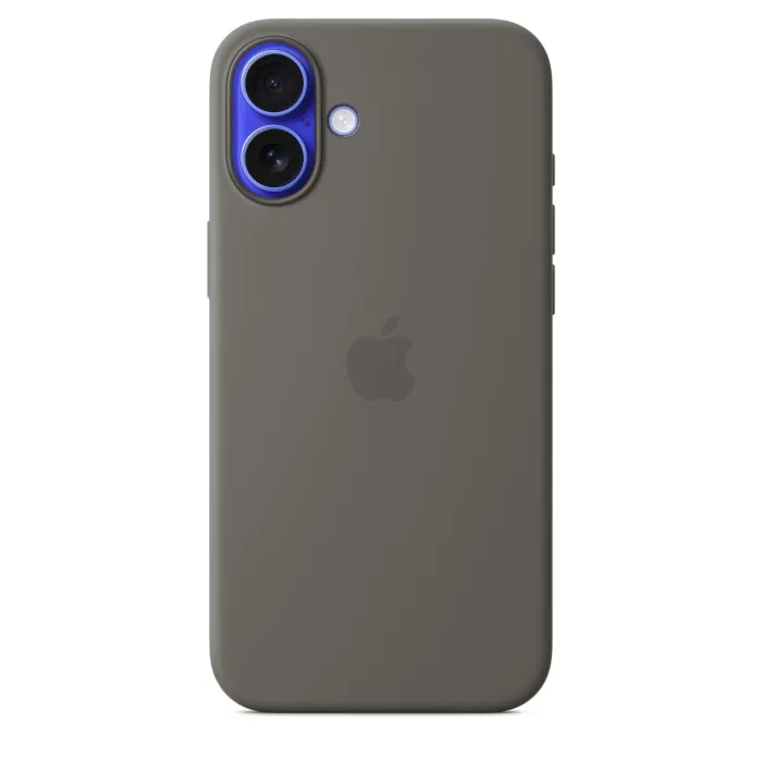 Силиконов калъф Apple iPhone 16 Plus Silicone Case with MagSafe, за iPhone 16 Plus, MagSafe, Qi2 и Qi безжично зареждане, Camera Control, Stone Gray, мека микрофибърна подплата