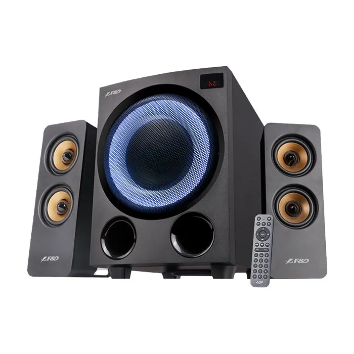 Аудио система F770X 2.1, Bluetooth 5.0 /AUX/FM/USB/OPTICAL, LED Display, Multicolor LED lighting, 76W