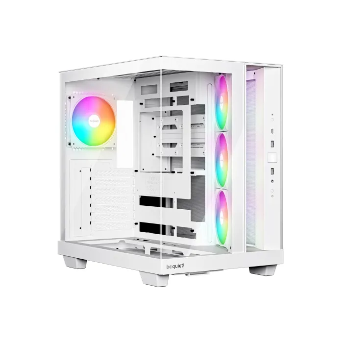be quiet! Light Base 500 LX White – ATX кутия със стъклени панели, 4× Light Wings LX, ARGB хъб