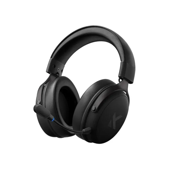Безжични геймърски слушалки MCHOSE V9 Pro Steel Black, Bluetooth и 2.4G, 53 mm неодимови драйвери, AI микрофон с шумопотискане, 15 ms ниска латентност, 250 часа батерия, черни