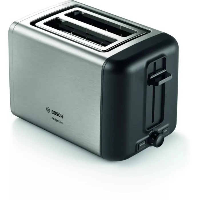 Bosch TAT3P420, Compact toaster,DesignLine,Stainless steel, 820-970 W, Auto power off, Defrost and w