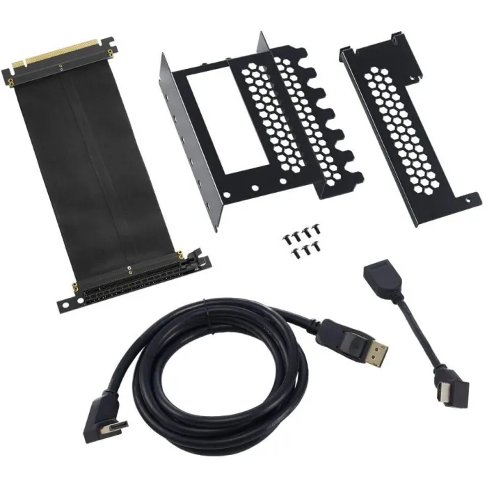 CableMod универсален брекет и кабел за вертикален монтаж за видео карта PCIe x16, 1x DisplayPort, 1x HDMI кабел