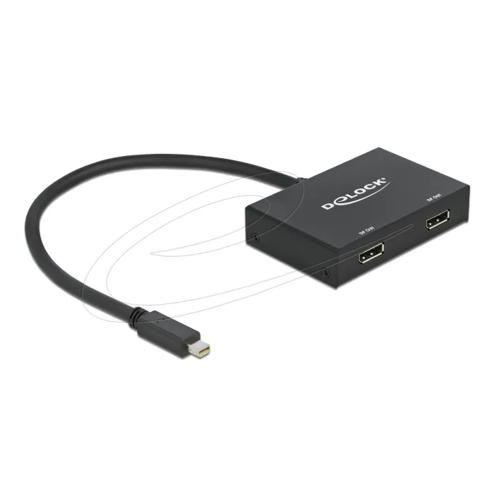 Delock Сплитер от mini Dsplay Port 1.2 мъжко към 2 x Display Port  4K женско