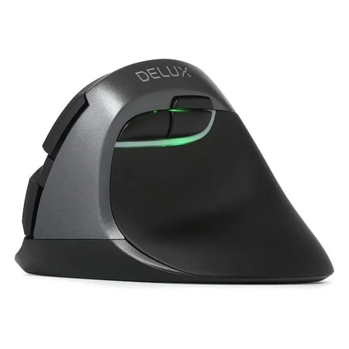 Мишка DELUX M618 mini G36UF вертикална безжична - черно/сиво
