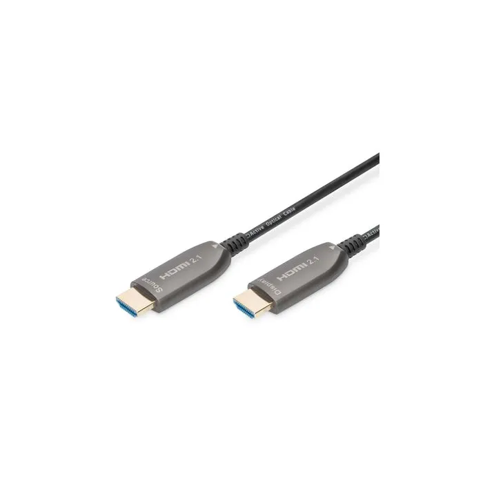 DIGITUS AK-330126-150-S HDMI 2.1 AOC хибриден кабел (фибро+мед) 15 m, Ultra High Speed, 8K@60Hz, 48 Gbps, позлатени конектори