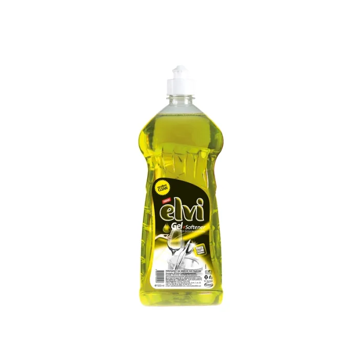 Elvi Препарат за миене на съдове Gel   Softener, лимон, 500 ml