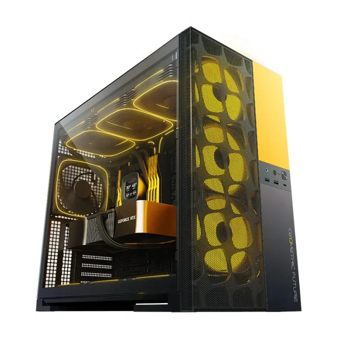 Кутия за компютър, Geometric Future Model 5 Vent Black/Yellow, Case EATX