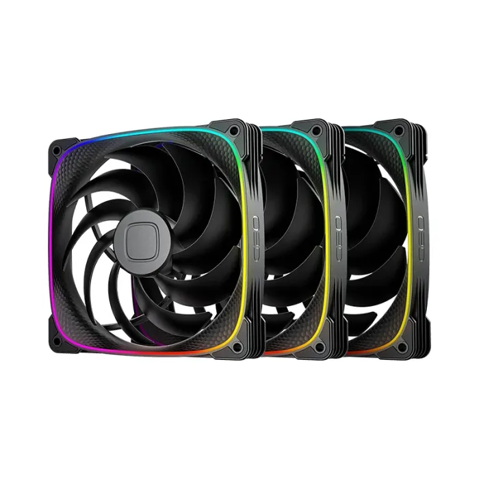 Комплект вентилатори, Geometric Future Squama 2503B-14, Fan Pack 3-in-1, 140 mm, Black