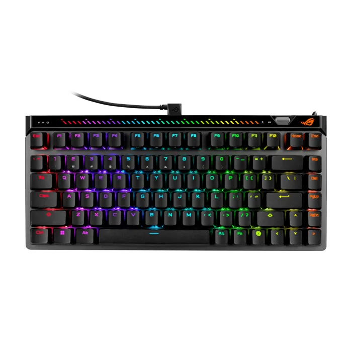 Геймърска механична клавиатура ASUS ROG Falchion Ace 75 HE Black, ROG HFX V2 Magnetic Switch, USB, RGB подсветка, PBT кейкапи, черна