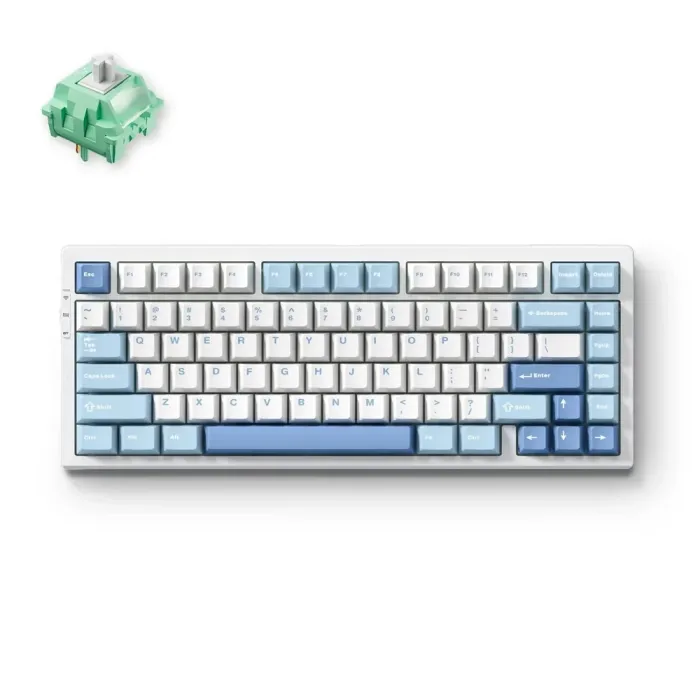 Геймърска механична клавиатура MCHOSE G75 Pro, 75%, безжична, Bluetooth/USB, Tofu Switch v2 Linear, RGB подсветка, Hot-Swappable, English US, Blue Cabbage