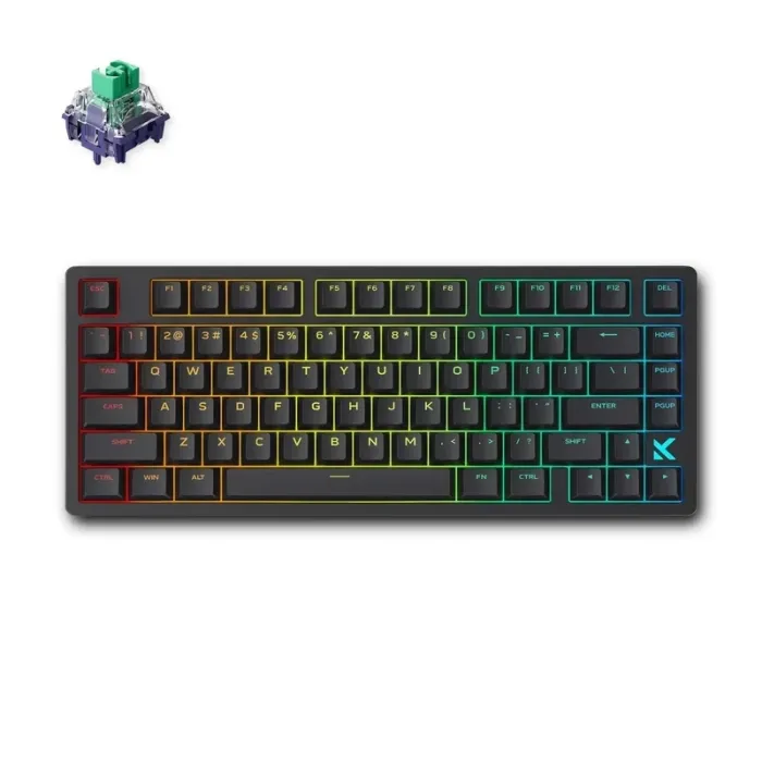 Геймърска механична клавиатура MCHOSE Jet75 - 8K, 75%, Kailh Magnetic God Switch, магнитни линейни суичове, USB, RGB, 8000 Hz, 0,1 ms, английска US подредба, черен