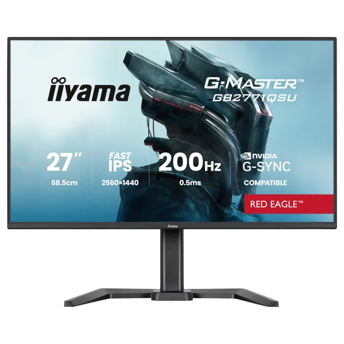 Геймърски монитор IIYAMA GB2771QSU-B1, 27", 2560x1440, Fast IPS, 200Hz, 0.5ms MPRT, HDR10, NVIDIA G-SYNC Compatible