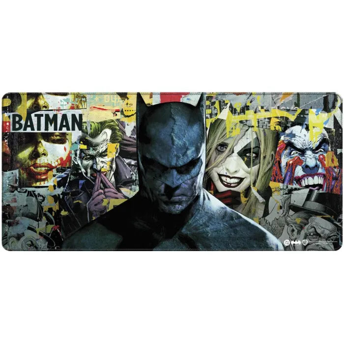 Геймърски пад за мишка FSHOLDING DC Batman: Torn Collage - Batman and Villains, XL, 900 x 420 x 4 мм, многоцветен, за всички видове мишки