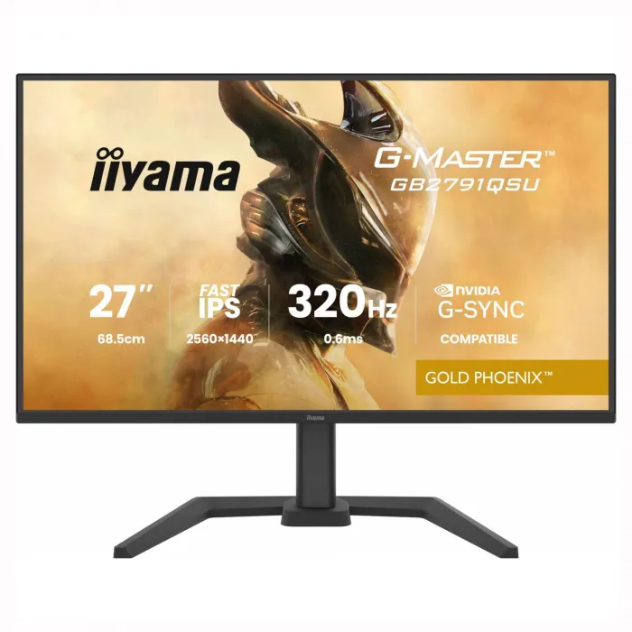 Гейминг монитор IIYAMA GB2791QSU-B1, 27" QHD 2560x1440, Fast IPS, 320Hz, 0.6ms MPRT, G-SYNC Compatible, HDR10