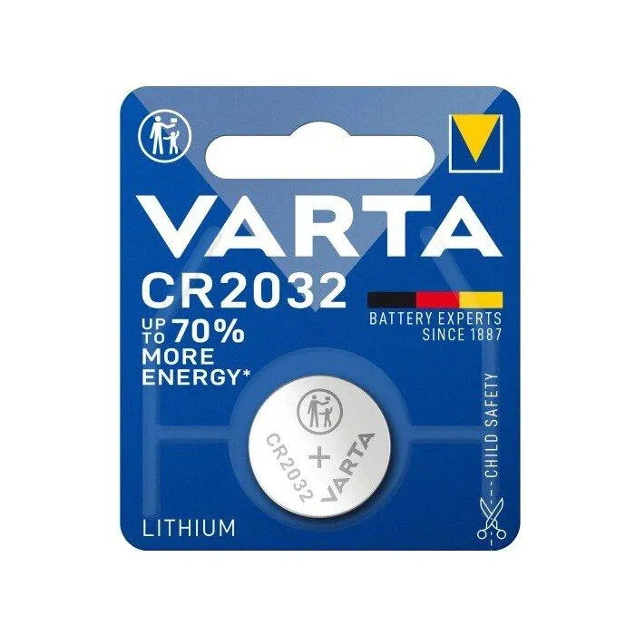 Бутонна батерия литиева GP CR2032 3V  1 бр. в блистер VARTA