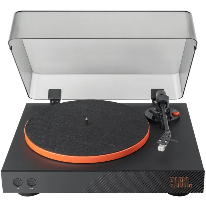 JBL Spinner BT Black – Bluetooth грамофон с AptX-HD, алуминиева плоча и премиум дизайн