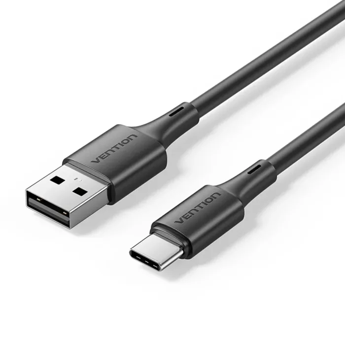 Кабел USB 2.0 Vention TRQBAC, USB-A мъжки към USB-C мъжки, 480 Mb/s, 3 A, 18 W, екраниран, черен
