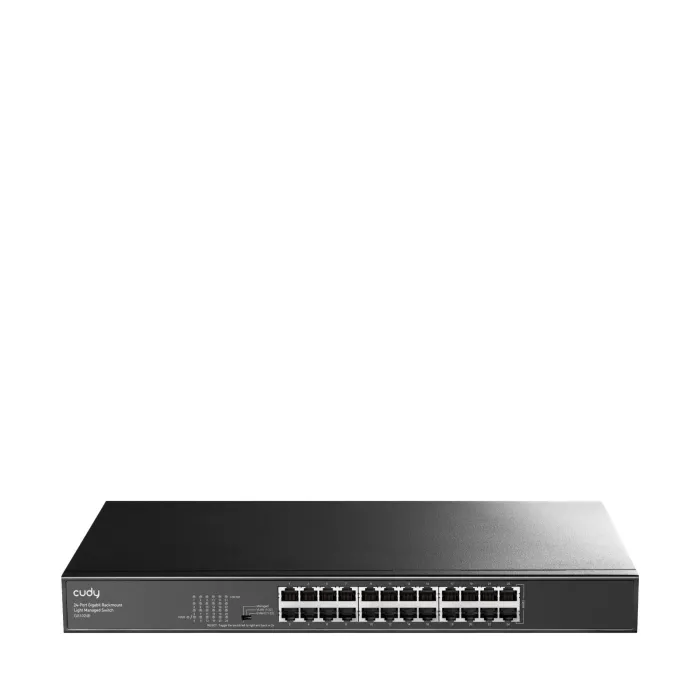 Комутатор Cudy GS1024E, управляем, 24 x RJ-45, Gigabit 10/100/1000 Mbps, CUDY Cloud APP, метален корпус, за монтаж в шкаф