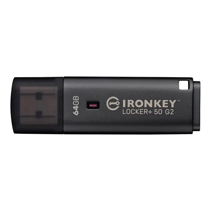 Криптирана USB памет Kingston IronKey Locker+ 50 G2 64GB, USB 3.2 Gen 1, XTS-AES 256-bit, 145/115 MB/s