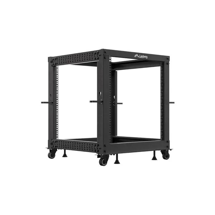 Комуникационен шкаф, Lanberg open rack 19" 12U 600x600-1100 adjustable black