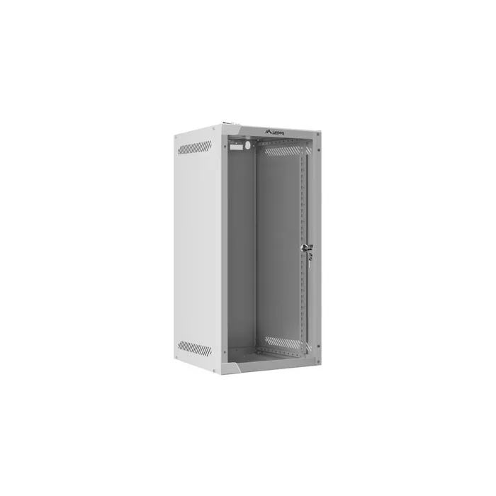 Комуникационен шкаф, Lanberg rack cabinet 10" wall-mount 12U/280x310 for self-assembly with glass door grey (flat pack)