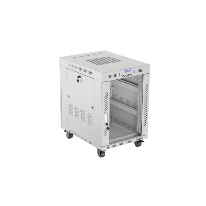 Комуникационен шкаф, Lanberg rack cabinet 19" free-standing 15U/600x800 (flat pack) with glass door lcd grey v2