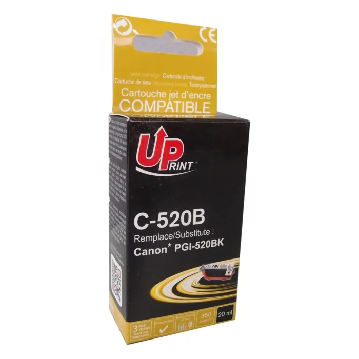 Мастилница UPRINT PGI520 CANON, С чип, Черен