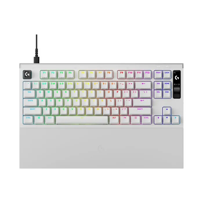 Механична геймърска клавиатура LOGITECH G Pro X2 RAPID TKL, магнитни аналогови линейни суичове, TKL, USB, RGB, бяла