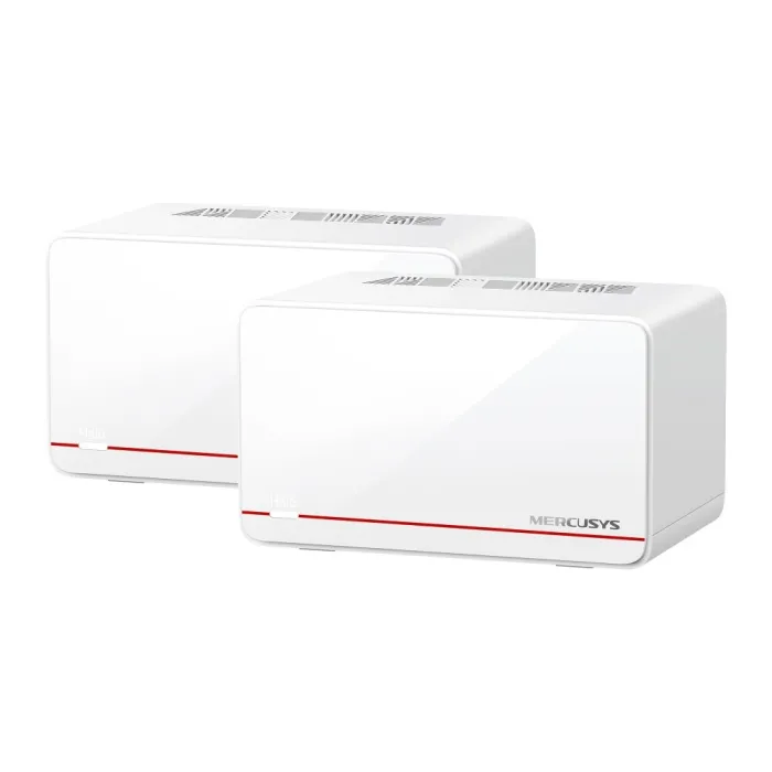 Мesh Wi-Fi 7 система Mercusys Halo H37BE, BE6500, комплект 2 броя, до 5760 Mbps на 5 GHz, до 688 Mbps на 2.4 GHz, покритие до 460 m², 2.5 Gbps портове