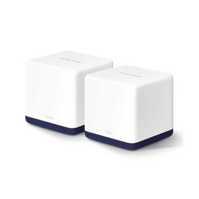 Mesh Wi-Fi система Mercusys Halo H50G, 2-pack, двубандова, Wi-Fi 5 AC1900, до 1300 Mbps на 5 GHz, до 600 Mbps на 2,4 GHz, покритие до 350 m², 3× Gigabit порта на модул