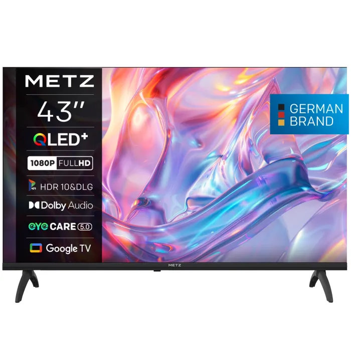 Телевизор METZ 43" 43MQH7000Z Full HD QLED  Google TV, Клас E