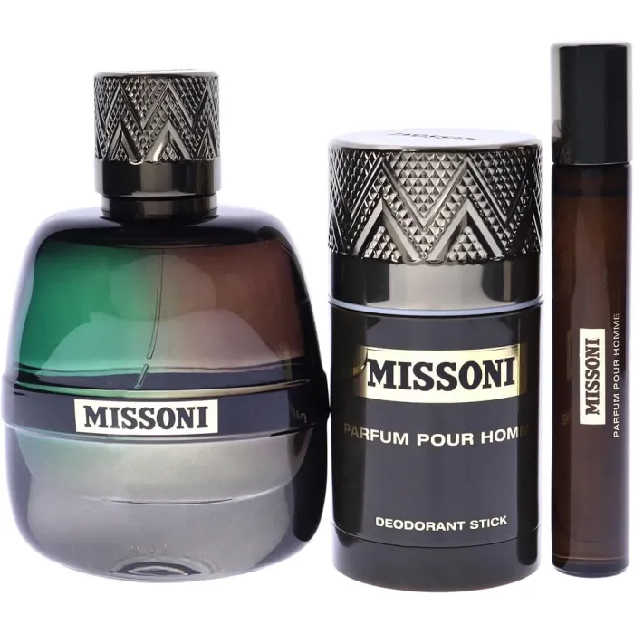 Missoni Pour Homme подаръчен комплект за мъже, парфюмна вода 100 ml + 10 ml, дезодорант стик 75 ml