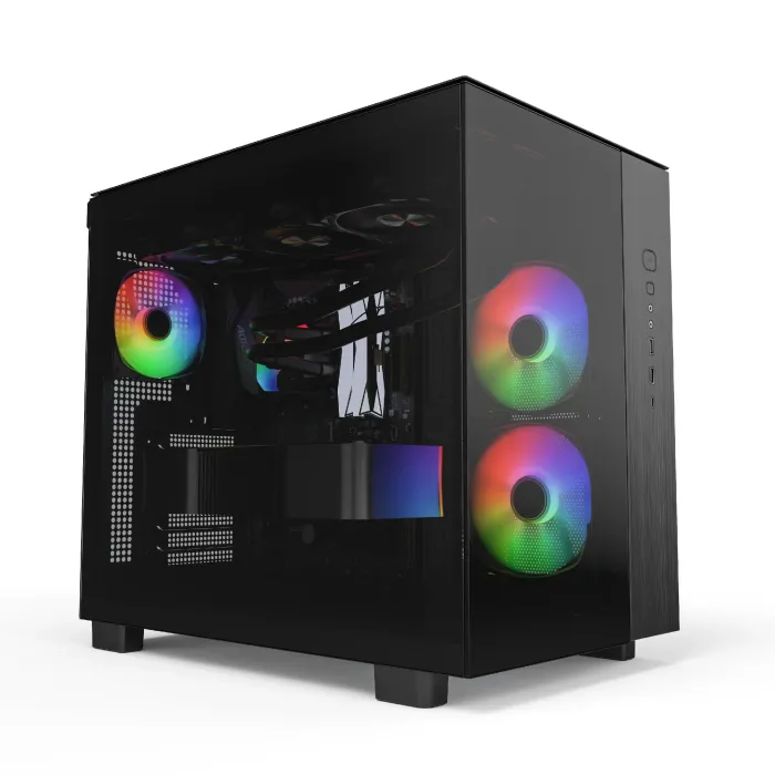 Кутия за компютър, Montech KING 65 Pro, Dual Chamber Mid-tower Case, 3 ARGB Fans, Black