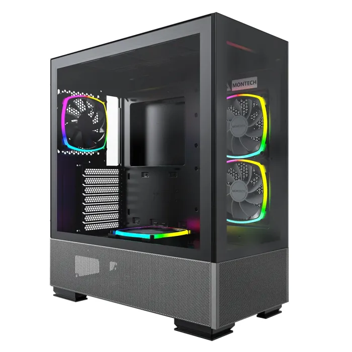 Кутия, Montech SKY TWO, Mid-tower Case, TG, 4x120mm ARGB Fans, Black