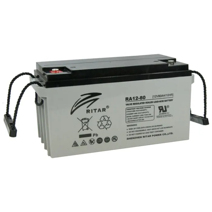 Оловна Батерия (RA12-80) AGM 12V / 80 Ah - 350 / 167 / 182mm терминал F11(M6) RITAR