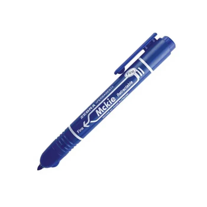 Перманентен маркер Zebra Pen Mckie Retractable, автоматичен, дебелина на писане 1,3 mm, син
