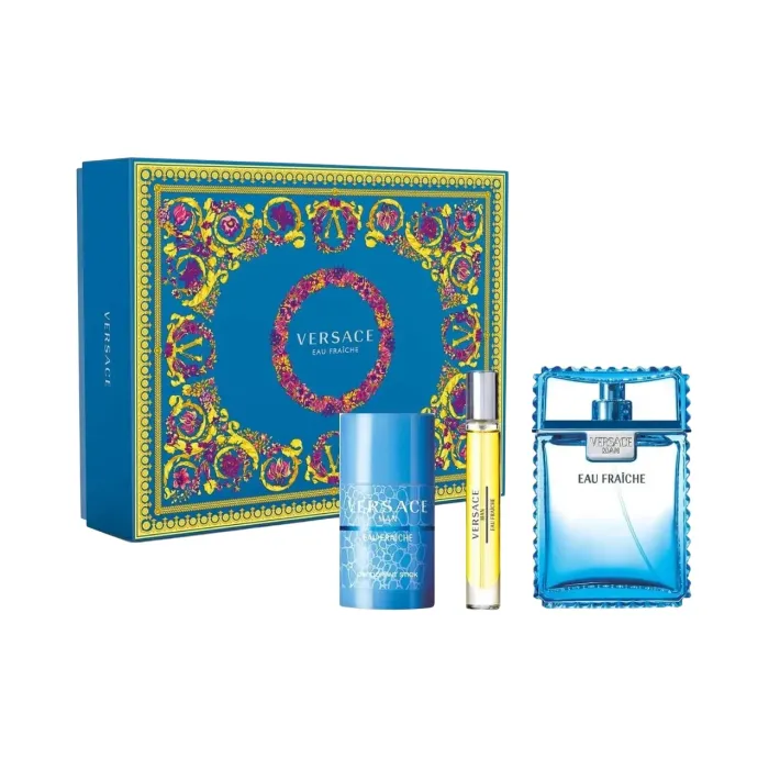 Подаръчен комплект Versace Eau Fraîche, тоалетна вода за мъже 100 ml + 10 ml, дезодорант стик 75 ml