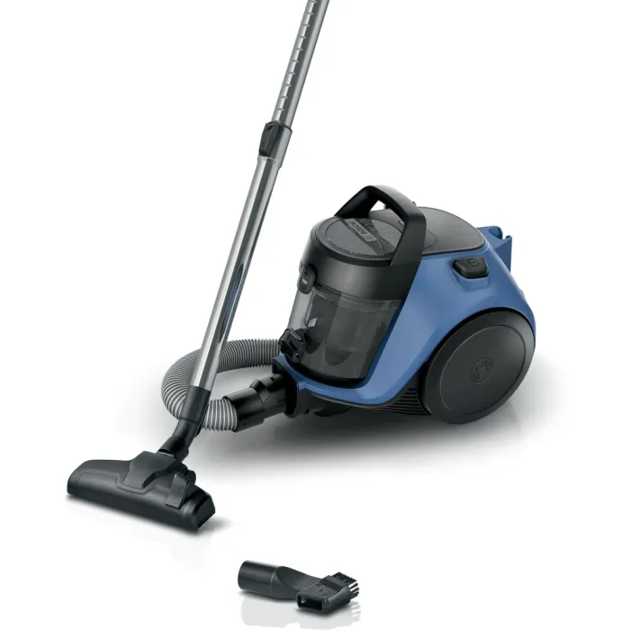 Прахосмукачка без торба BOSCH BGC05LBU2 SER2 Cleann’n, 700 W, контейнер 1,5 l, 76 dB, миещ се EPA 12 филтър, телескопична тръба, синя/черна