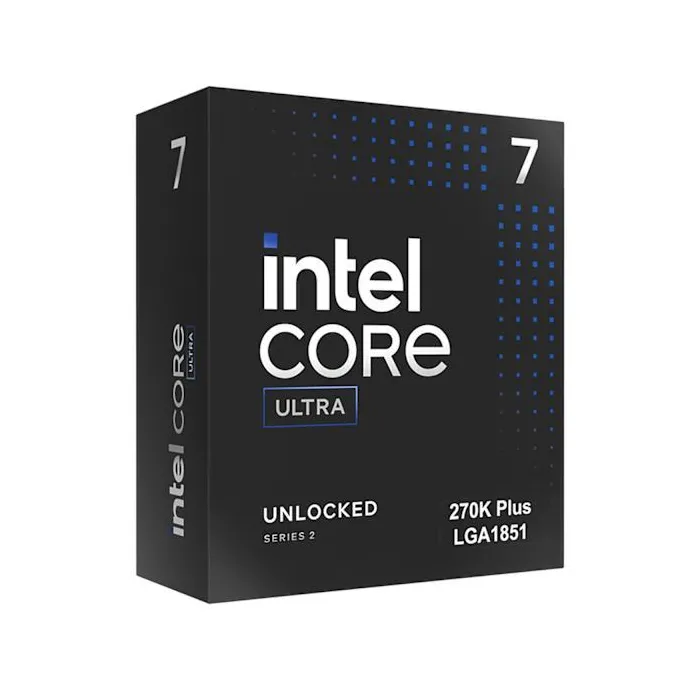 Процесор INTEL Core Ultra 7 270K Plus, 24 ядра, 3.7 GHz, Turbo Boost 5.5 GHz, LGA1851, 125 W, отключен множител, BOX