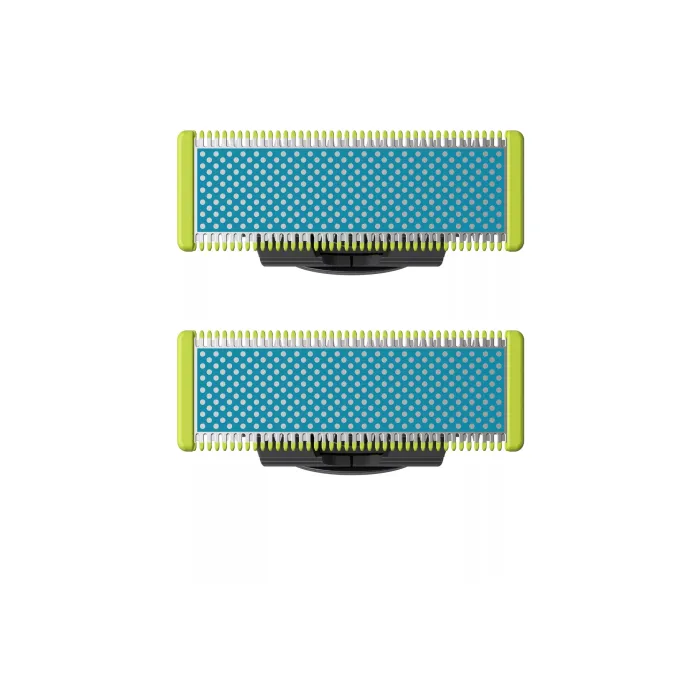 Резервни ножчета Philips OneBlade QP225/50, 2 броя, оригинални двустранни антифрикционни остриета, за сухо и мокро бръснене, съвместими с OneBlade и OneBlade Pro
