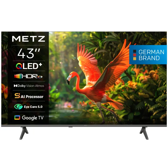Телевизор METZ 43MQH7500Z, 43", QLED+, 4K UHD 3840x2160, Smart TV с Google TV, Dolby Vision, 120 Hz, енергиен клас E