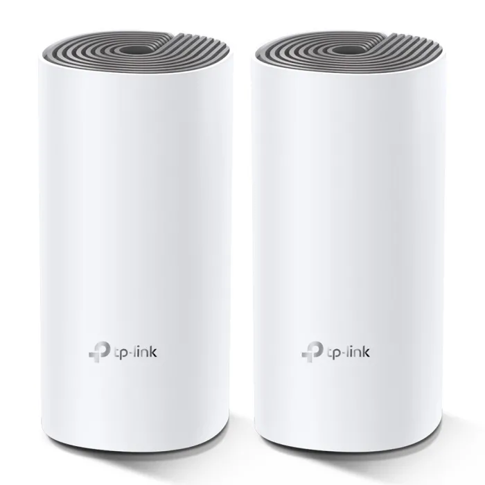 Двубандова Mesh Wi-Fi система TP-Link Deco E4, комплект 2-pack, Wi-Fi 5, AC1200, 2,4 GHz и 5 GHz, до 867 Mbps, MU-MIMO, Beamforming