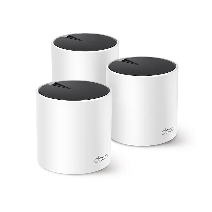 Mesh Wi-Fi 6 система TP-LINK Deco X55 (3-Pack), двубандова 2,4 GHz/5 GHz, AX3000, до 2402 Mbps на 5 GHz, покритие до 6500 sq. ft.
