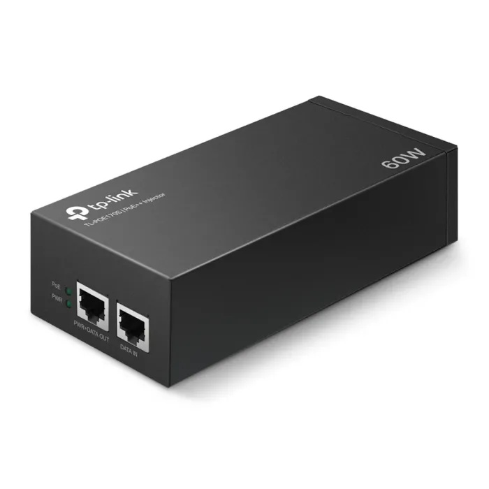PoE++ захранващ инжектор TP-Link Omada TL-POE170S, Gigabit Ethernet, до 60 W, 1× DATA IN и 1× PWR/DATA OUT, IEEE 802.3af/at/bt, метален корпус