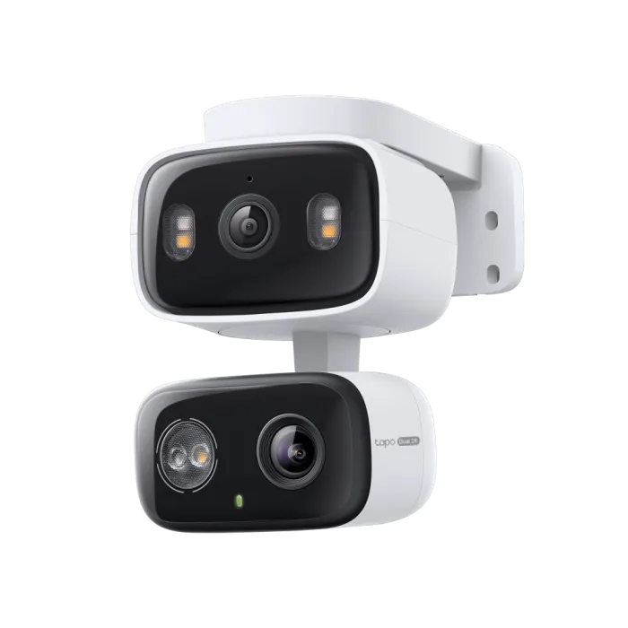 TP-Link Tapo C246D 2K Dual Lens Pan/Tilt Wi-Fi камера за вътрешна/външна употреба, AI детекция, Color Night Vision, RTSP/ONVIF, microSD до 512GB, IP65