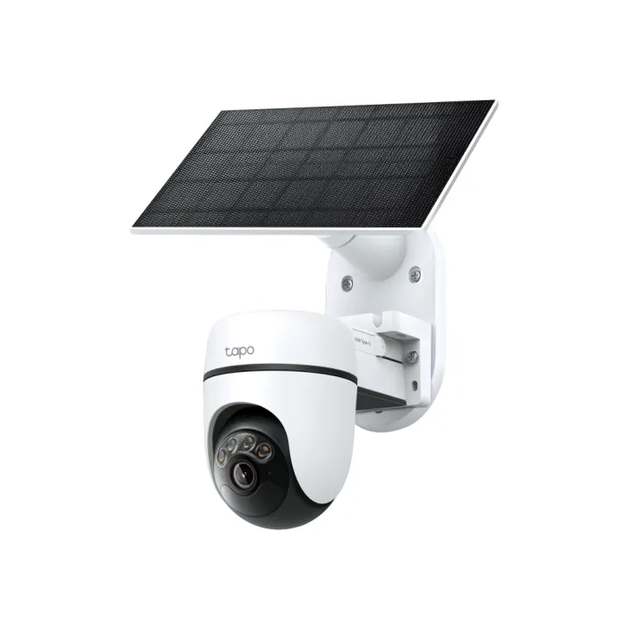 TP-Link Tapo C630 KIT – соларен комплект външна Wi-Fi камера Pan/Tilt 3K 5MP, 360°/130° AI тракинг, цветно нощно виждане, microSD до 512GB, IP65