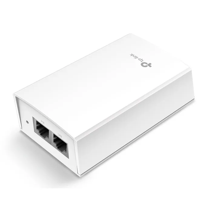 Пасивен PoE захранващ адаптер TP-LINK TL-POE4824G, 48 V DC, до 24 W, 0,5 A, 2 × Gigabit RJ45, до 100 m