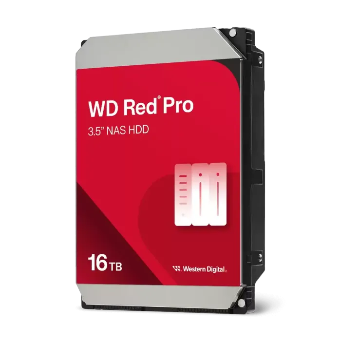Твърд диск WD Red Pro WD161KFGX, 16 TB, за NAS, 3.5", SATA3 6 Gb/s, 7200 об./мин, 512 MB буфер