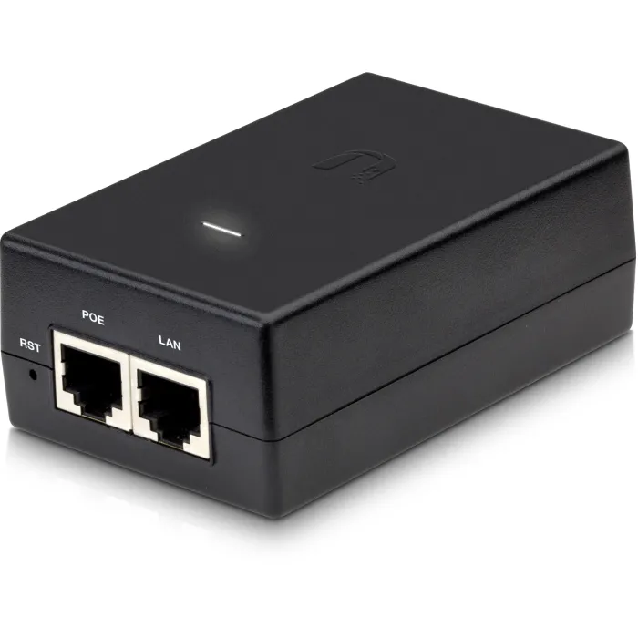 PoE захранващ адаптер Ubiquiti Networks POE-24-24W-G, Gigabit Ethernet, 24 V DC, 1 A, 24 W, с бутон за нулиране